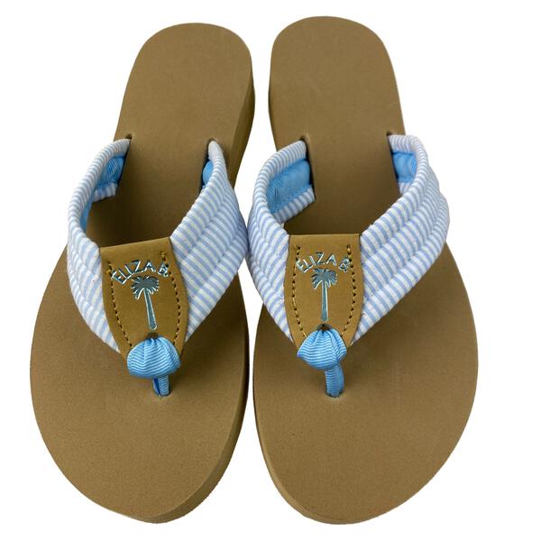 Light Blue Seersucker with Columbia Blue Stamp & Toe Ribbon: Eliza B ...