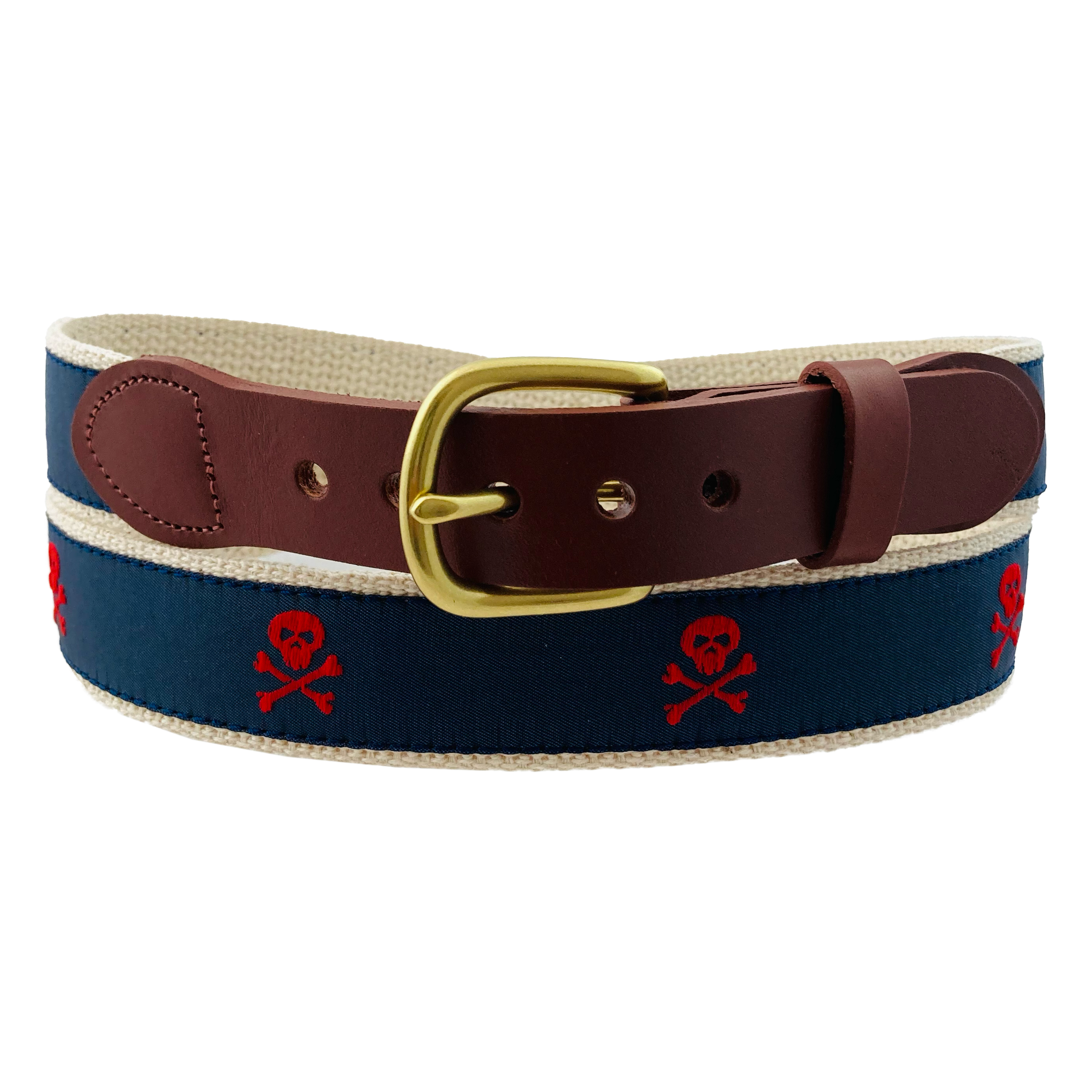 Red Pirate Motif Belt: Eliza B & Leather Man Ltd