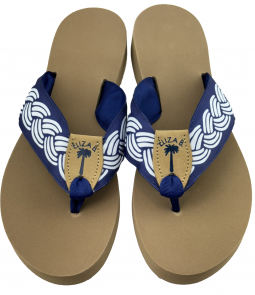 Nautical Rope with Light Navy Back and Toe and Blue Stamped EB