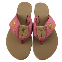 Sail Red Ribbon Sandal with Nantucket Basket Embroidery