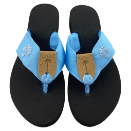 Columbia Blue Ribbon Sandal with Ice Blue Shell Embroidery