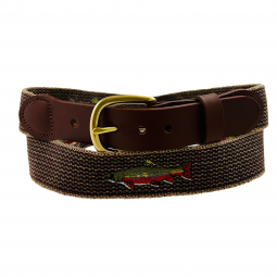 Brook Trout Embroidered Belt