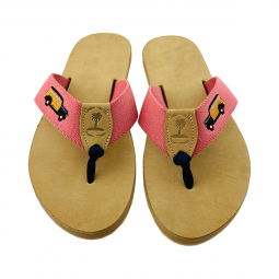 Sail Red Surcingle Sandal with Embroidered Woody Wagon