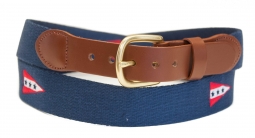 Cedar Point Yacht Club Embroidered Leather Tab and Buckle