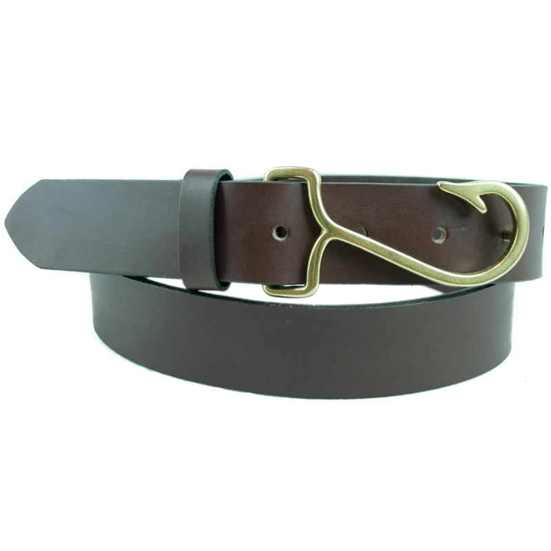 Fish Hook Leather Belt: Eliza B & Leather Man Ltd